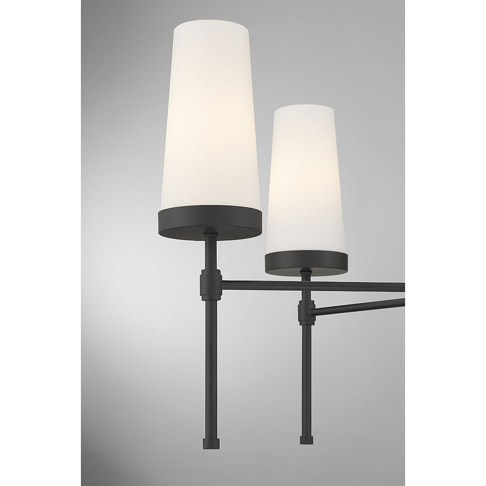 Haynes Chandelier - Modern 6-Light Brass Chandelier with Tapered Glass Shades