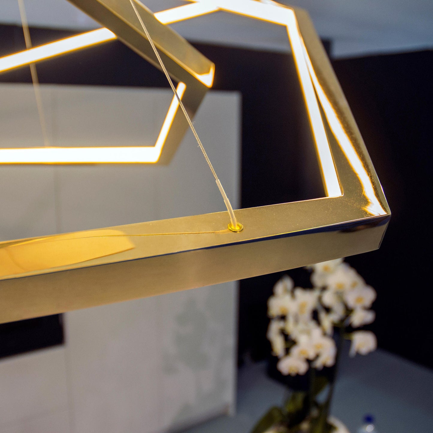 Hexagon Chandelier - Modern Geodesic LED Pendant | Minimalist Geometric Light