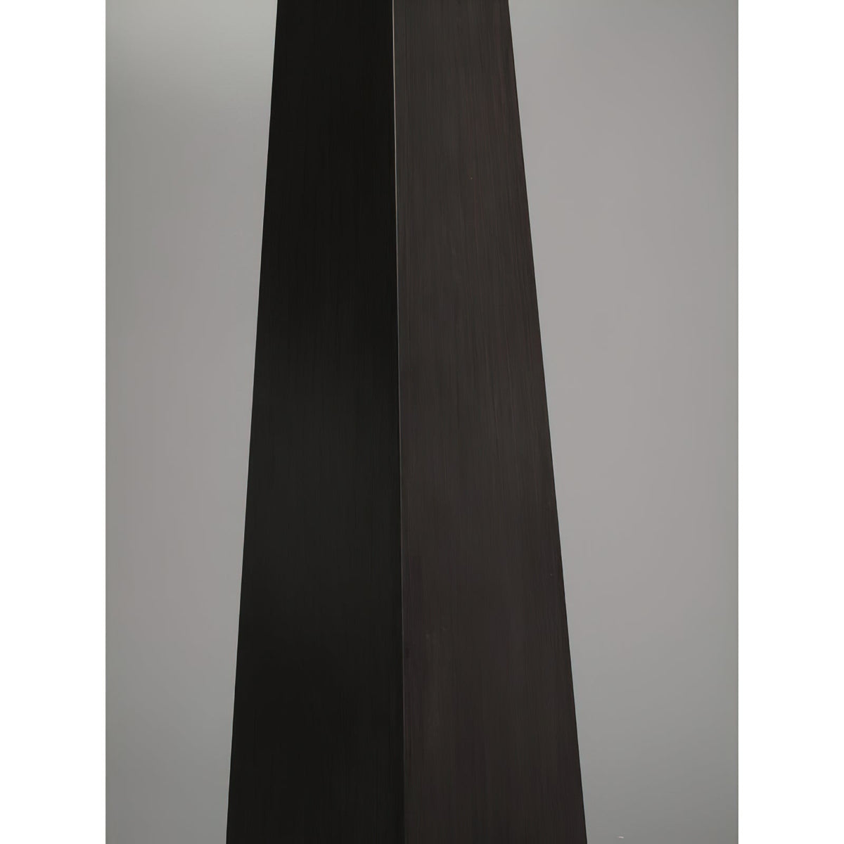 Jett Obelisk Table Lamp - Architectural Black Obelisk Metal & Beige Linen Shade Accent Light