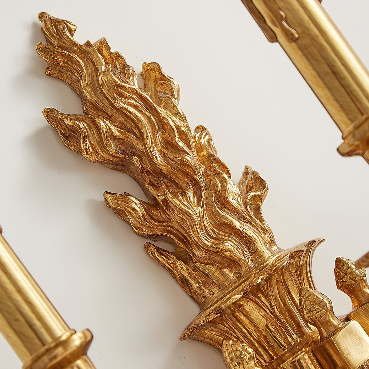 Julienne Wall Lamp - Classic Brass Torch Motif 3-Light Candelabra Sconce
