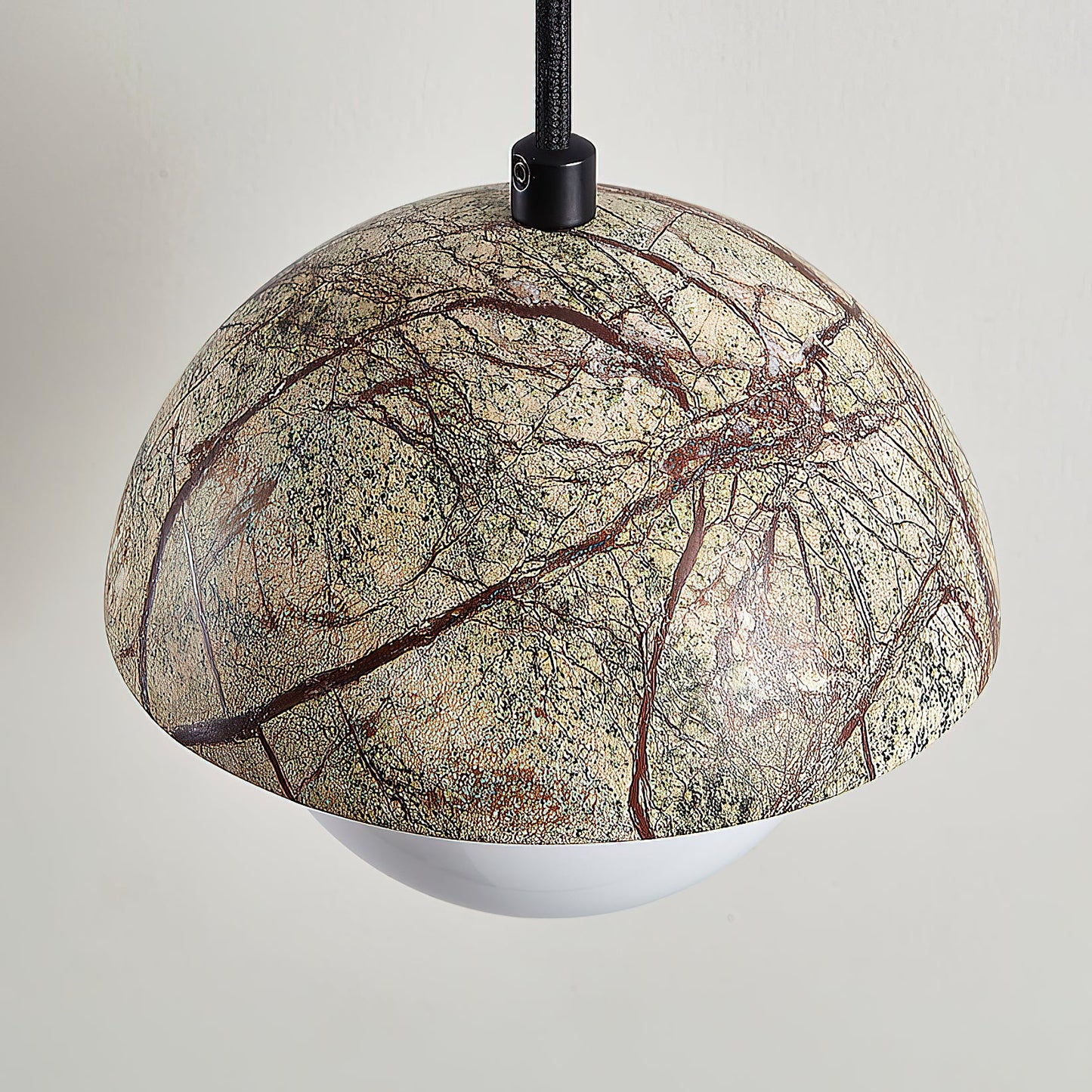 Kauri Pendant Lamp - Minimalist Marble & Glass Globe Pendant | Modern Organic