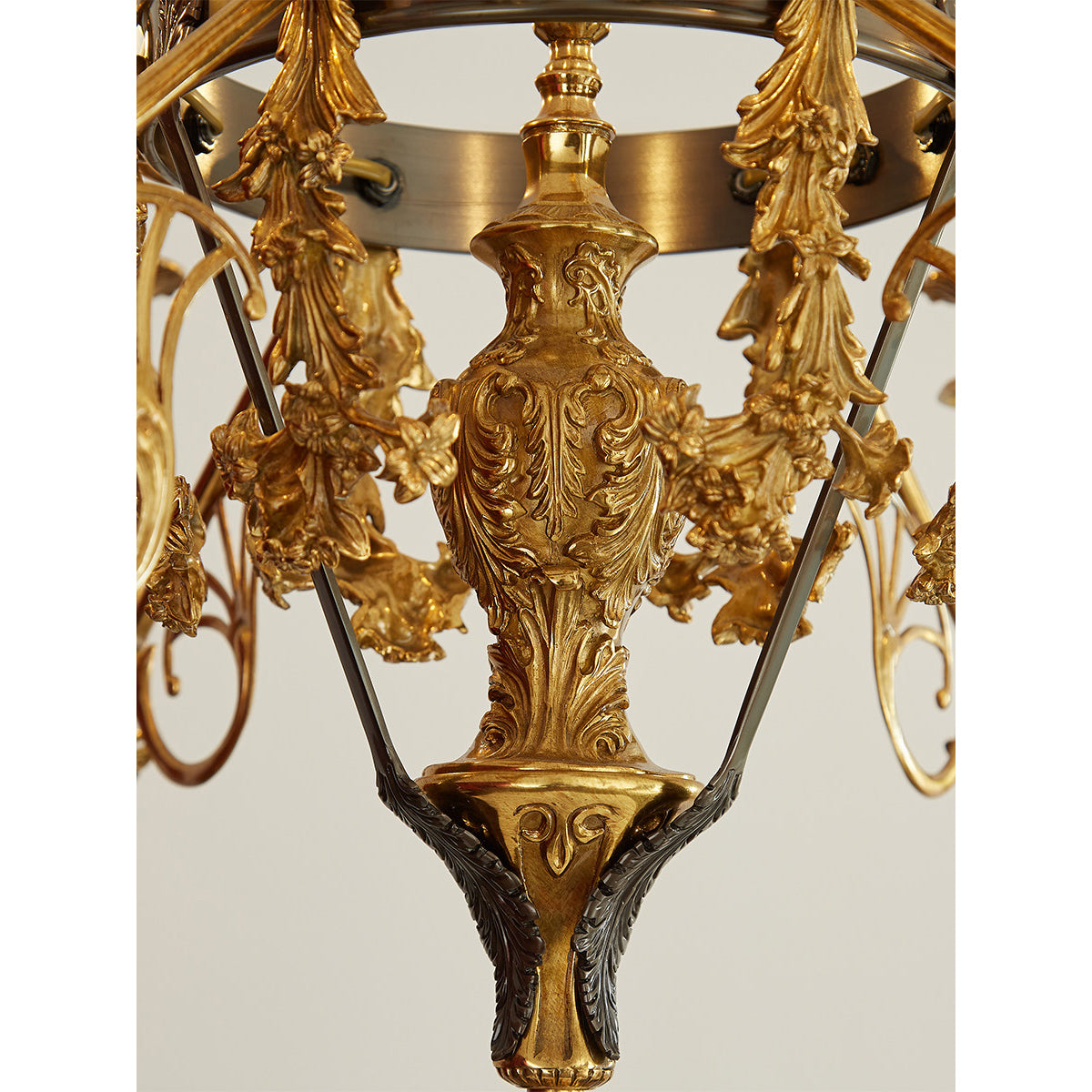 Leontine Brass Chandelier - Ornate French Provincial Solid Brass Chandelier