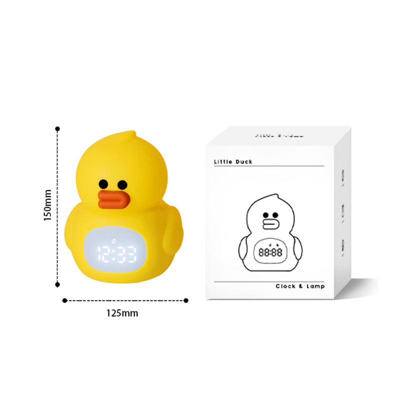 Little Duck Clock & Lamp - Palm-Sized Rechargeable Night Light & Alarm