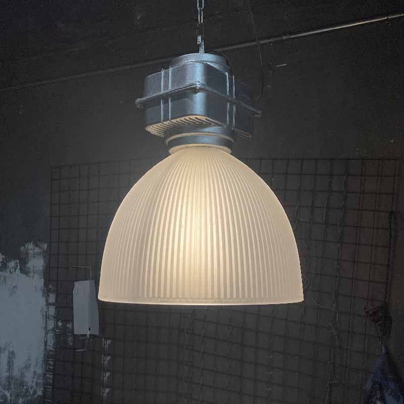 Lobay Pendant Light - Prismatic Glass & Silver Industrial Pendant
