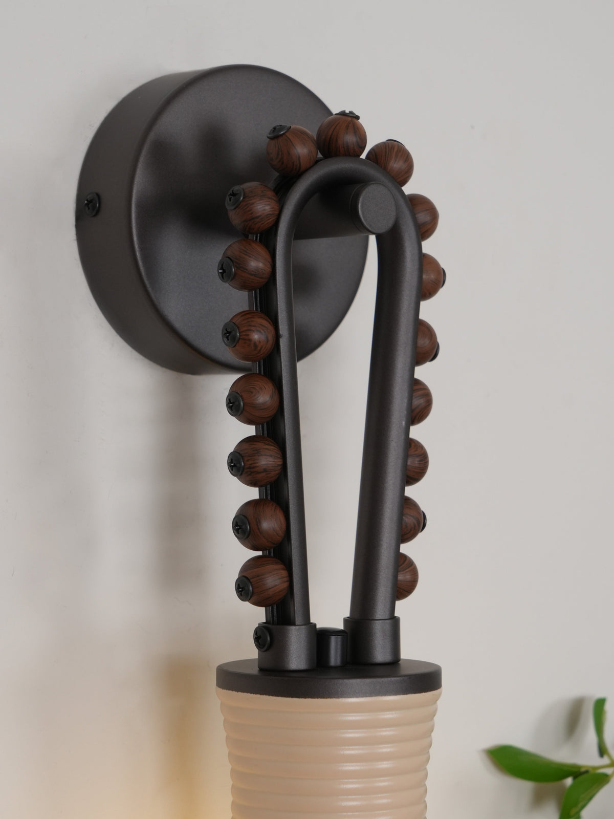 Loop Wall Lamp - Circular Aluminum & Walnut Wood G9 Sconce