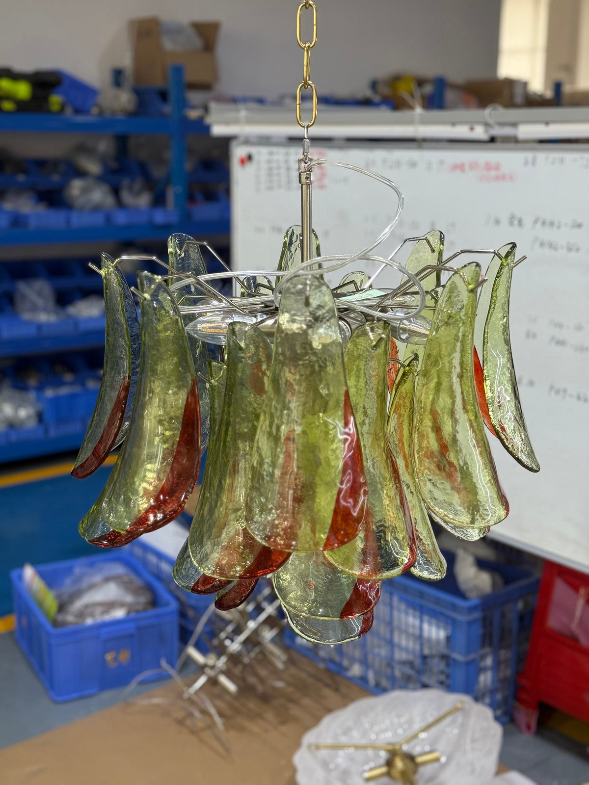 Marielle Murano Chandelier - Gradient Stained Glass Botanical Pendant