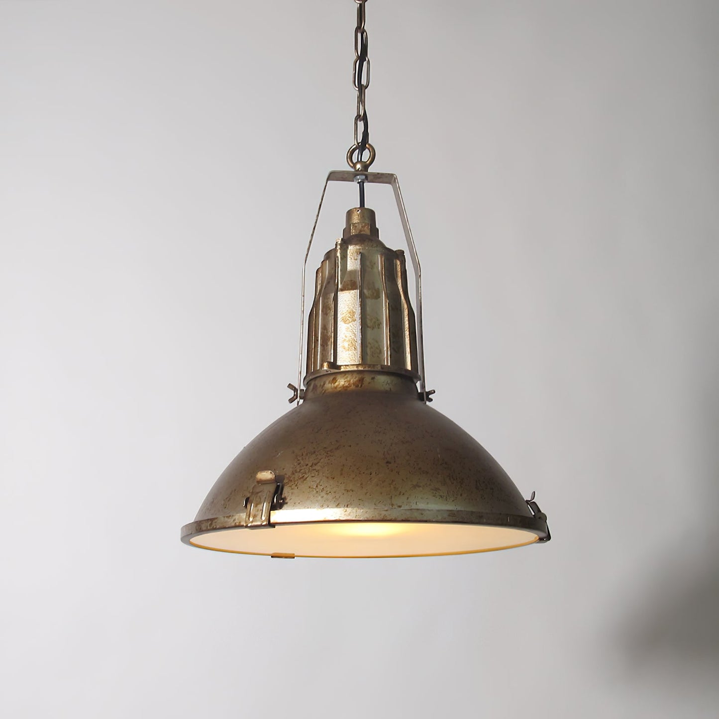 Mercana Zaio Pendant Light - Vintage Gold Industrial Aluminum Dome