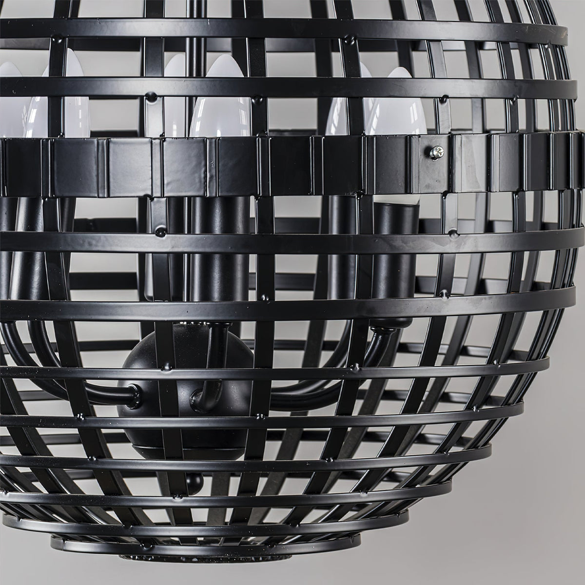 Mill Globe Pendant Lamp - Woven Metal Strip Openwork Orb Light