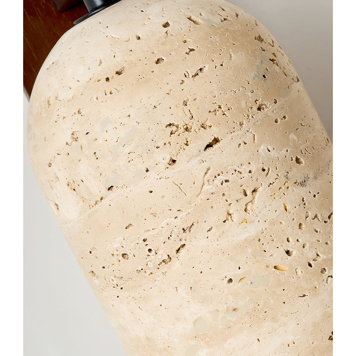 Mirabelle Wall Lamp - Natural Travertine Shade & Solid Wood Sconce