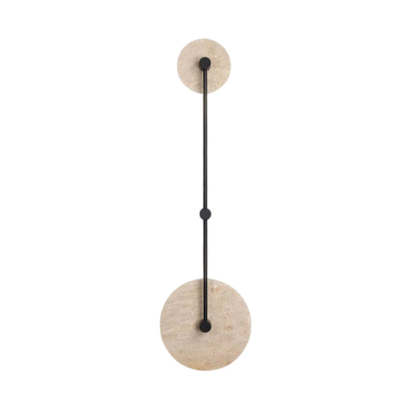 Mito Travertine Wall Lamp - Sculptural Limestone & Metal Integrated LED Sconce