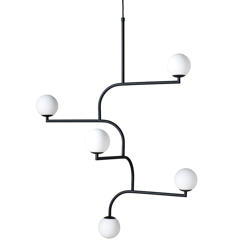 Mobil Chandelier - New York Inspired Rotating Mobile & Opal Glass Pendant