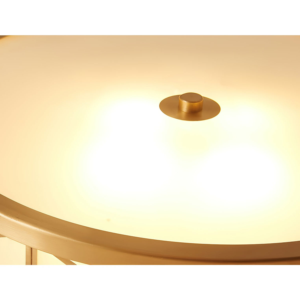 Montpelier Ceiling Light - Art Deco Brass & Frosted Glass Flush Mount