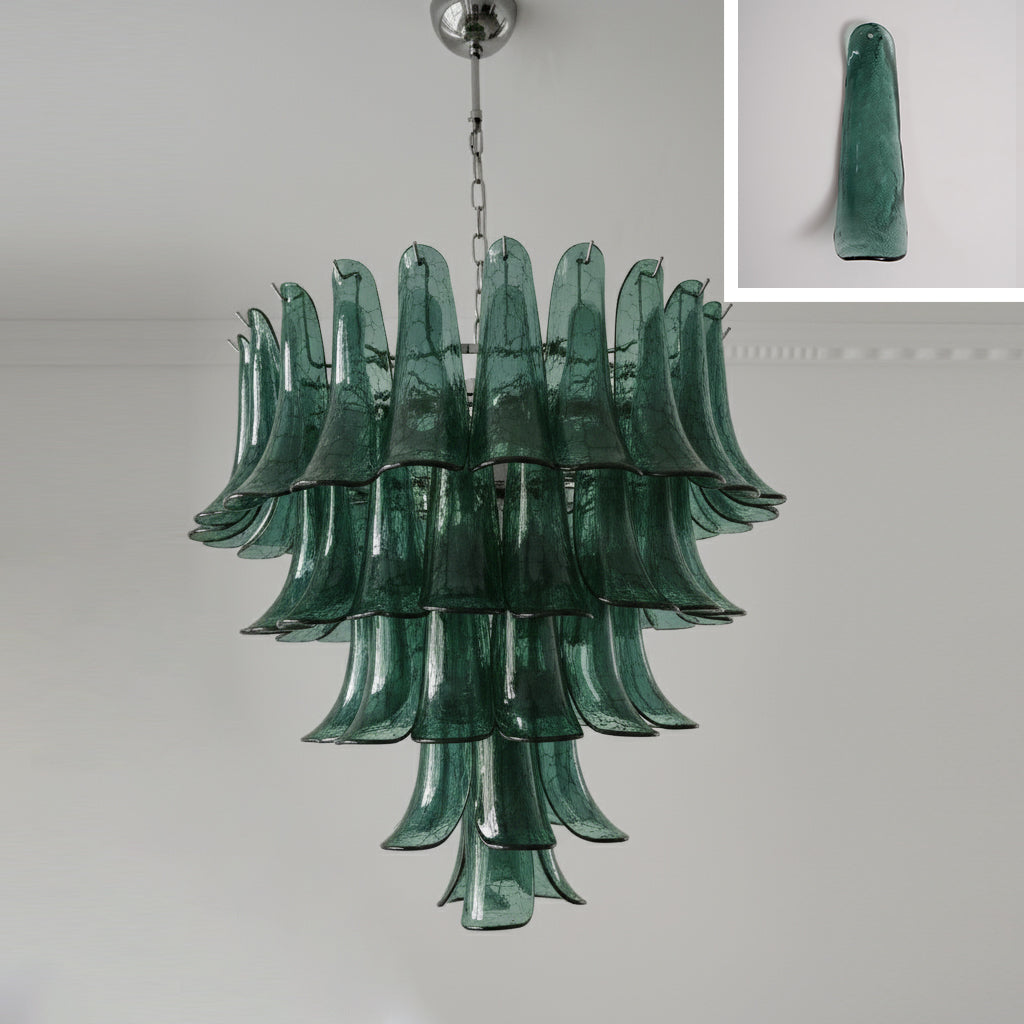 Murano Chandelier - Handcrafted Tiered Glass Art Pendant | Luxury Italian-Style Lighting