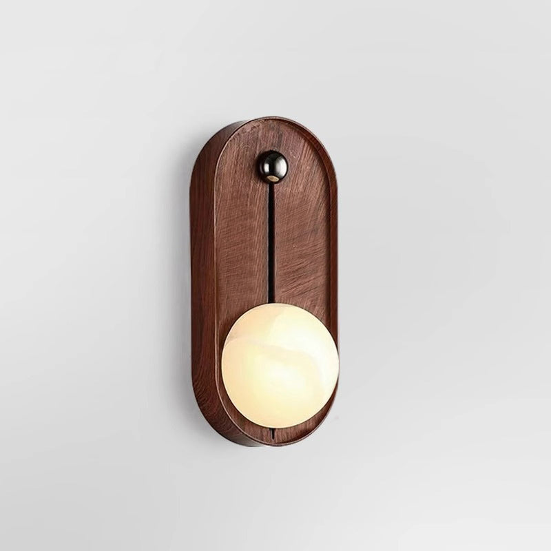 Odis Alabaster Wall Lamp - Minimalist Rolled-Edge Frame & Natural Stone Sconce