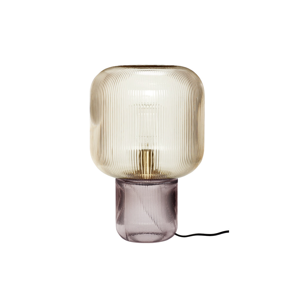 Paul Neuhaus Mashi Table Lamp - Ribbed Mushroom Glass Lamp | Modern Organic Ambient Lighting