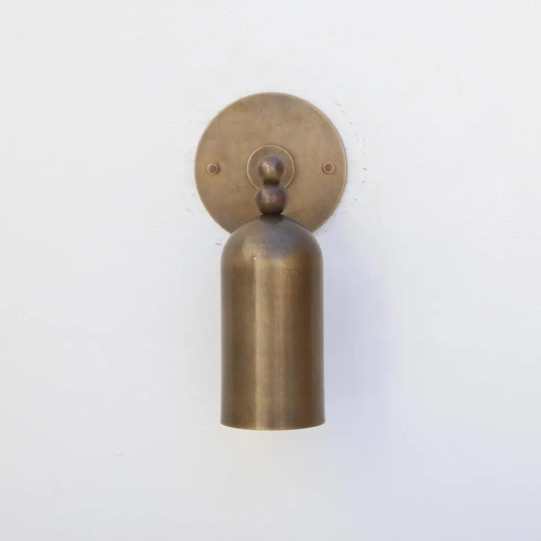 Pratt Wall Lamp - Industrial Knurled Brass Spotlight Sconce
