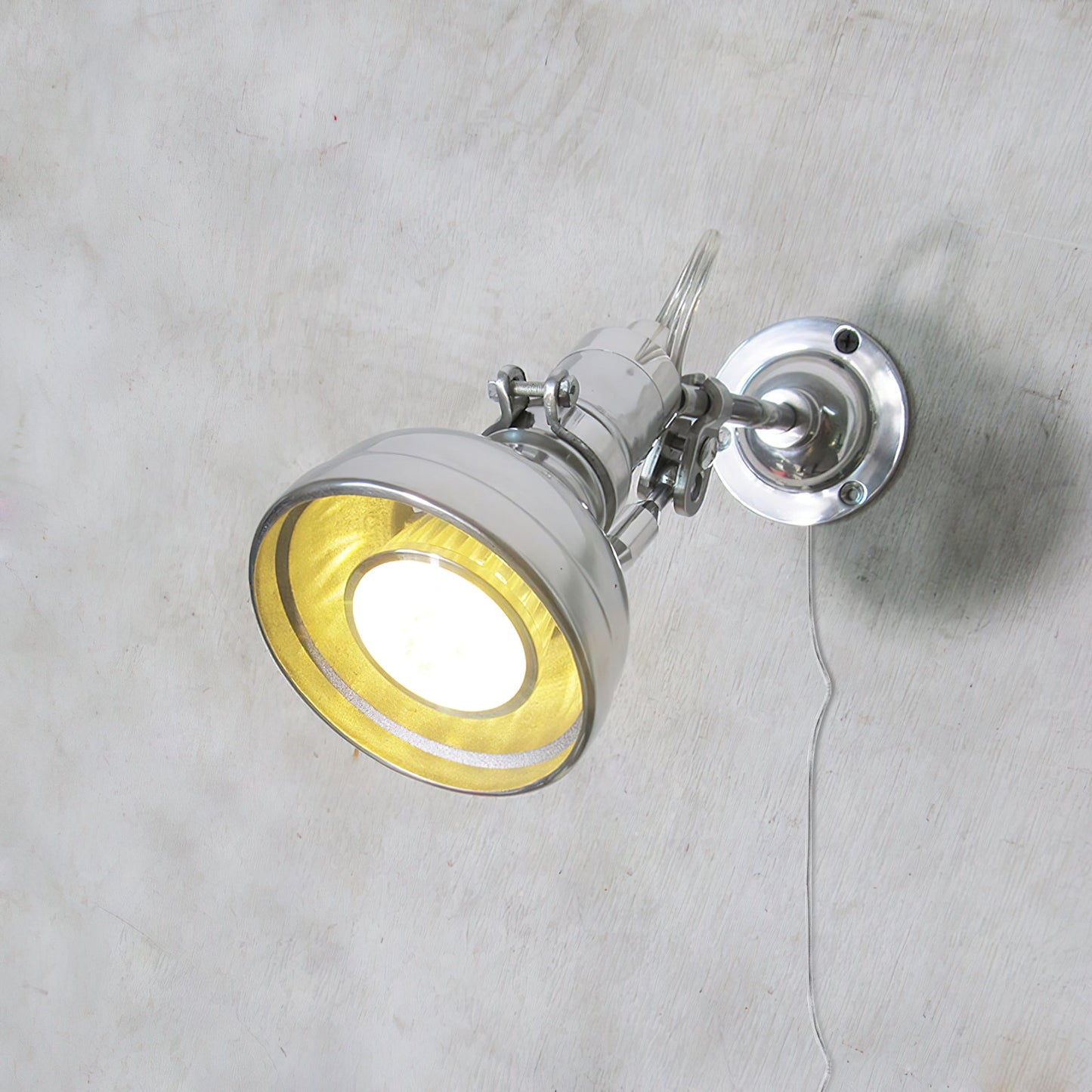 Ralph Rocker Arm Plug-in Wall Lamp - Adjustable Industrial Chrome Sconce