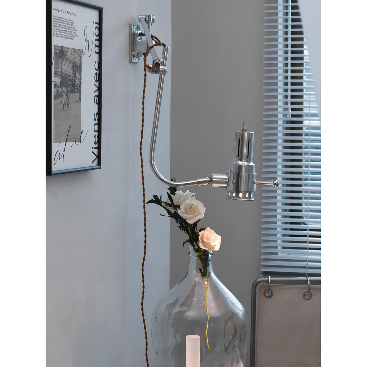 Signal Swing Arm Plug-in Sconce - Aluminum Dual Adjustable Wall Lamp | Industrial Articulating Task Light