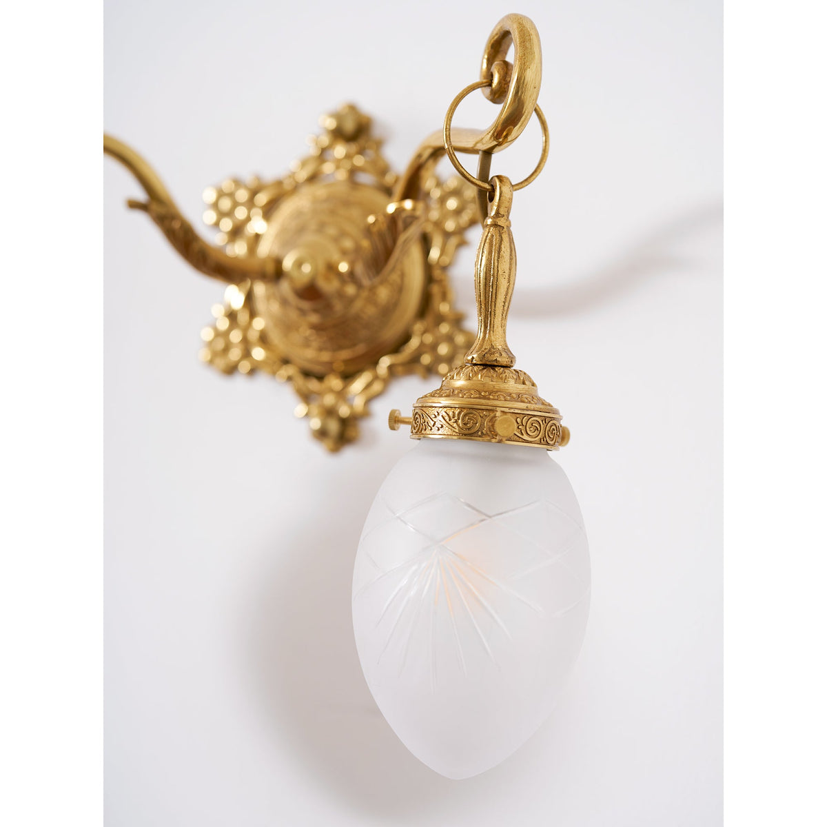 Solange Classic Wall Lamp - Polished Brass & Opaque Glass Sconce | Vintage European Wall Light