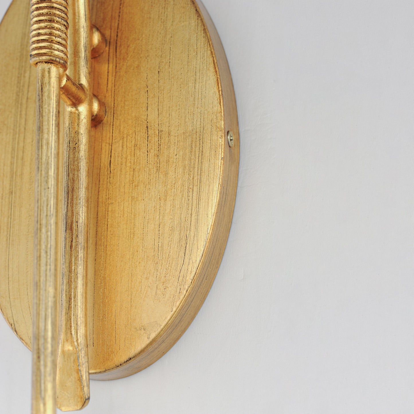Stretford Candle Wall Lamp - Antique Gold Leaf & Crystal Sconce | Handcrafted Rustic Wall Light