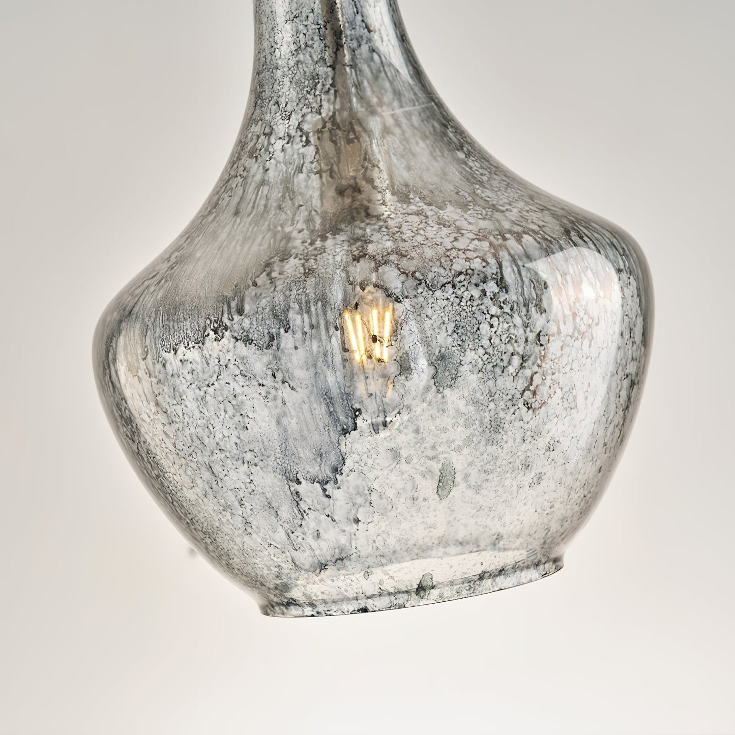 Terina Pendant Lamp - Antiqued Mottled Glass Hanging Light | Rustic Old-World Kitchen & Dining Pendant