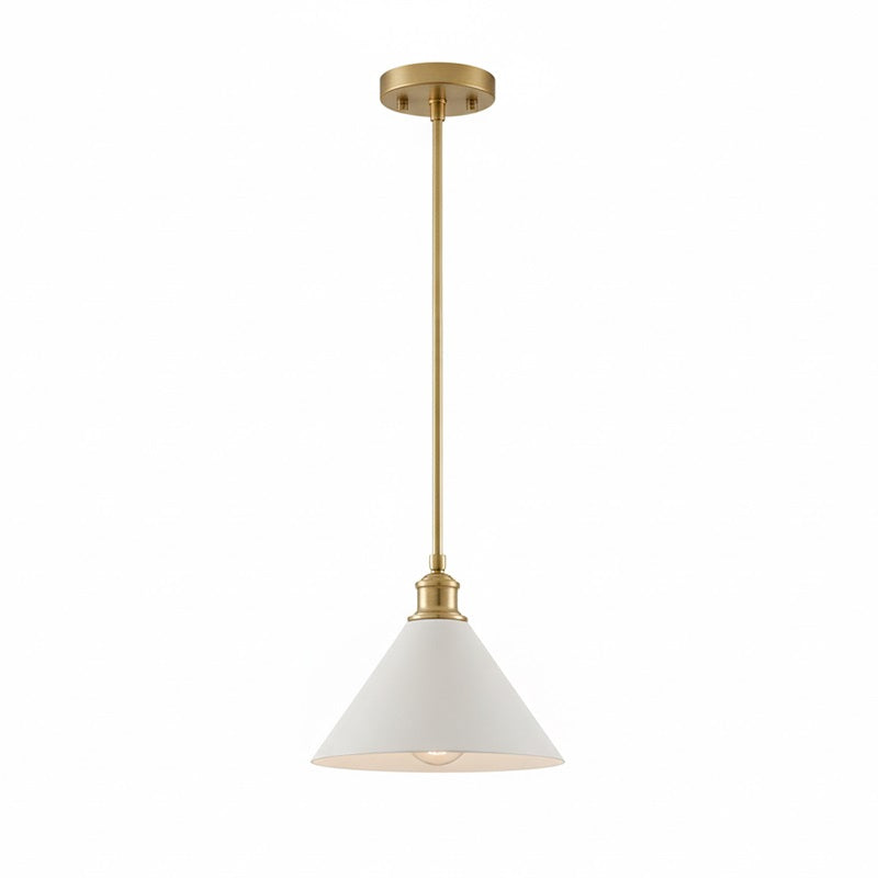 Thetford Pendant Lamp - Single Brass & Ceramic Pendant Light | Modern Vintage Kitchen Island Light