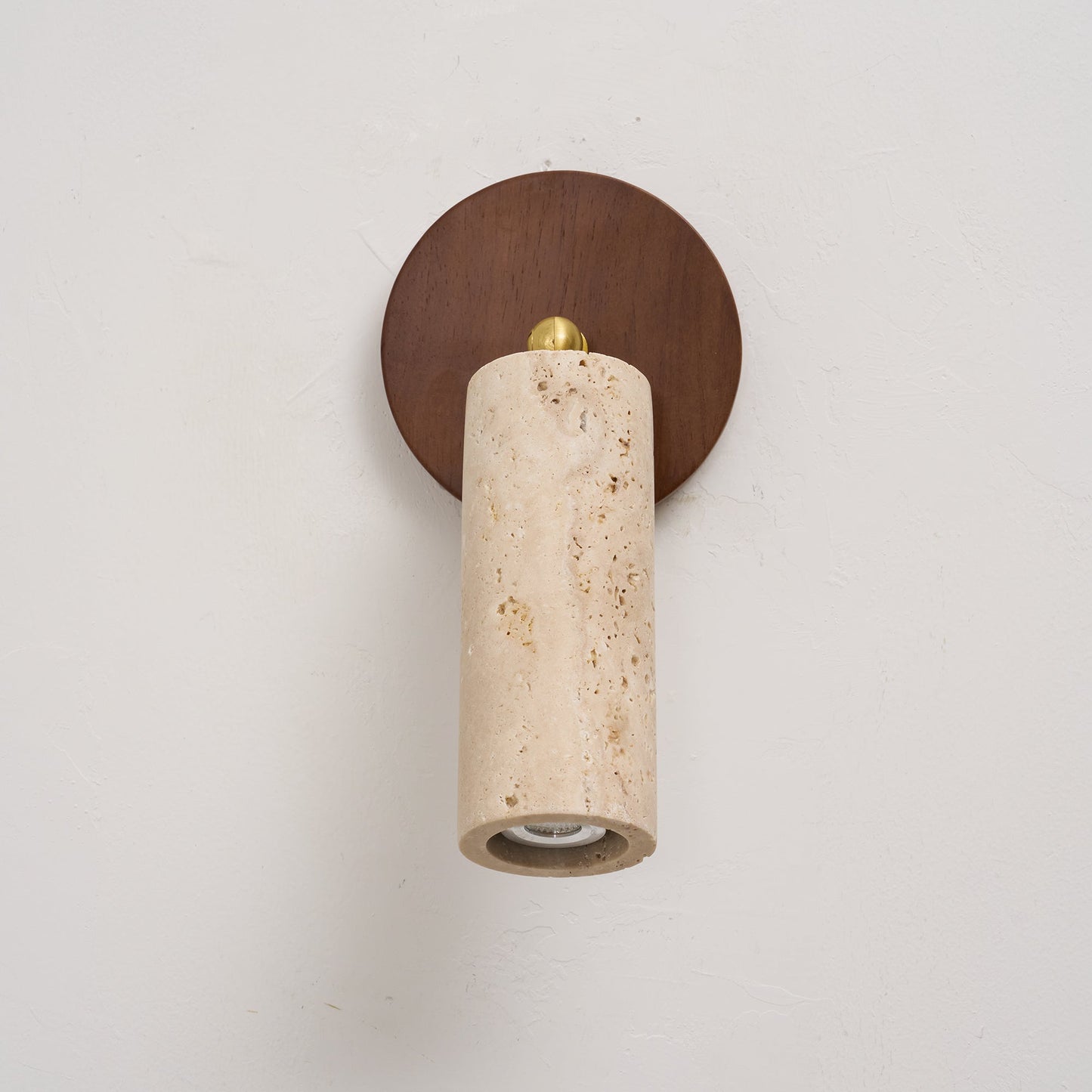 Travertine Mireille Wall Lamp - Pivoting Natural Stone Cylinder Spotlight | Adjustable E26/E27 Wall & Ceiling Light