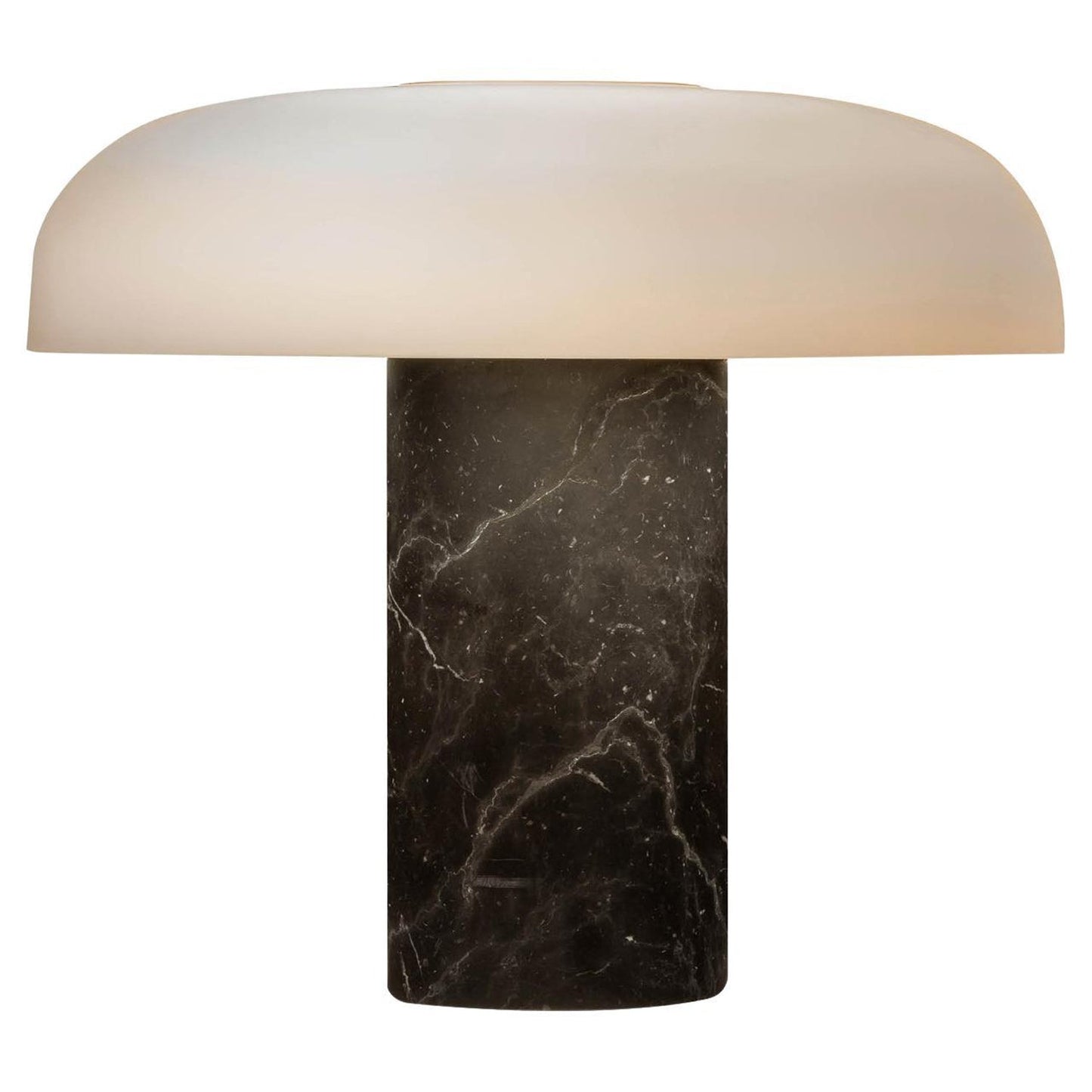 Tropico Table Lamp - Natural Marble Base & Hand-Blown Opal Glass Accent Light | Modern Italian Mushroom Lamp
