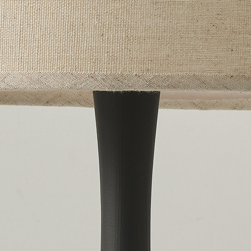 Trumpet Table Lamp - Handcrafted Solid Wood Base & Fabric Shade | Modern Minimalist Bedside Accent Light