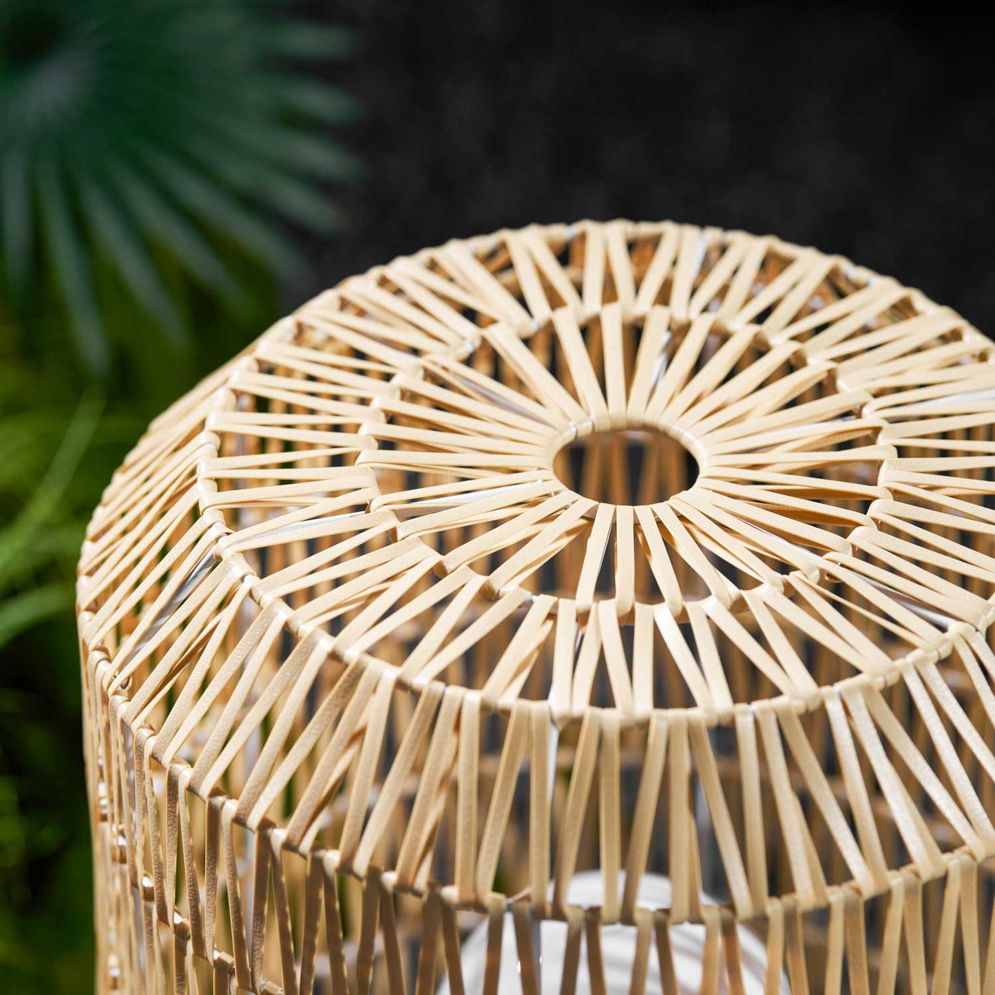 Tulum Lantern Outdoor Light - Hand-Woven Rattan USB Rechargeable Patio Light | IP65 Waterproof Ambient Outdoor Lamp