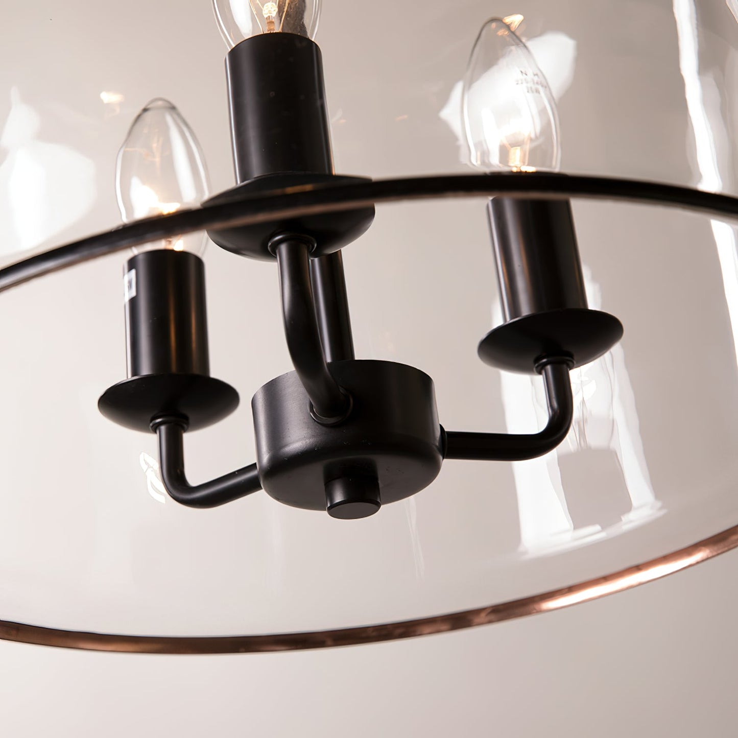 Tybee Pendant Lamp - Ornate Copper Bell Glass Lantern | Vintage Hinged Ceiling Pendant Light