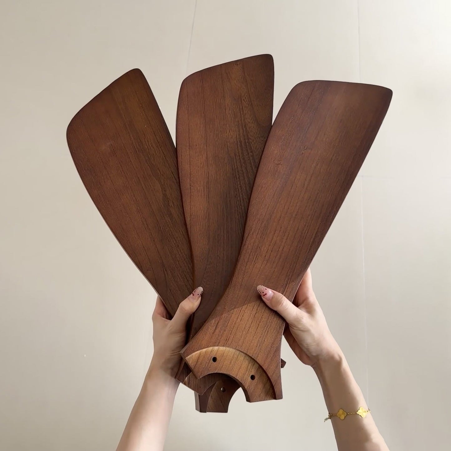 Zephyr Wooden Fan Ceiling Light - Smart DC Motor Indoor Fan | Aerodynamic Walnut Blades & Integrated LED