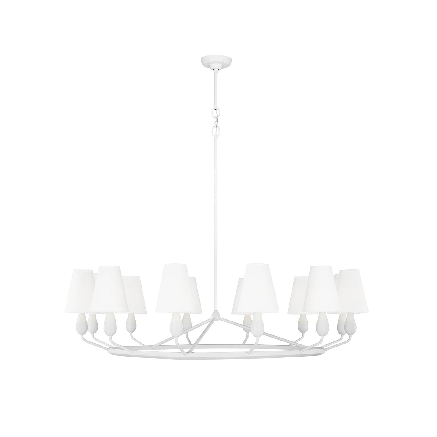 Ziba Chandelier - Modern Organic Brass Ring Chandelier | 6/8-Light Linen Shade Pendant | Radilum Inspired Lighting