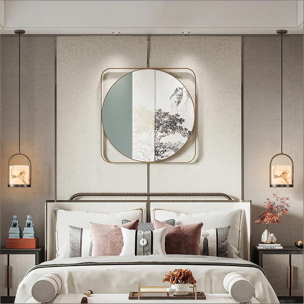 Cortland Alabaster Pendant Light – Vintage-Inspired Brass & Cylindrical Alabaster Pendant Light
