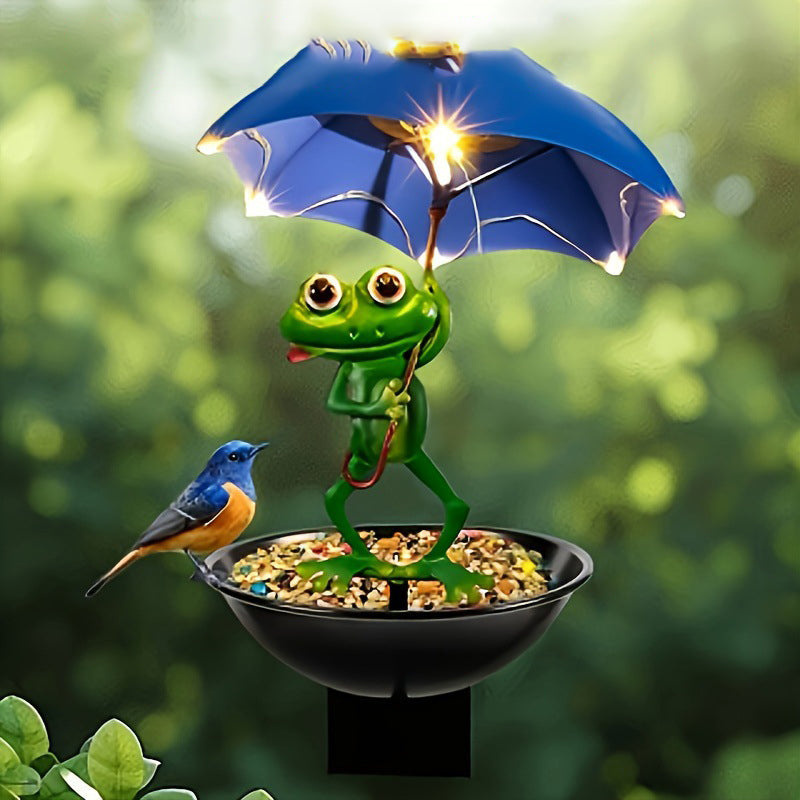 Creative Frog Garden Decoration - Acrylic Outdoor Umbrella Stake Sconce | Whimsical Waterproof Lawn & Patio Light