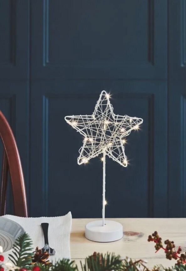 Table Star Ornament - Freestanding 20 LED Battery Operated Star Light