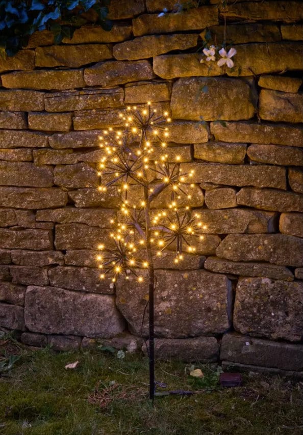 Solar Starburst Branch Light - 140 LED Dual-Powered 4ft Decorative Garden Light