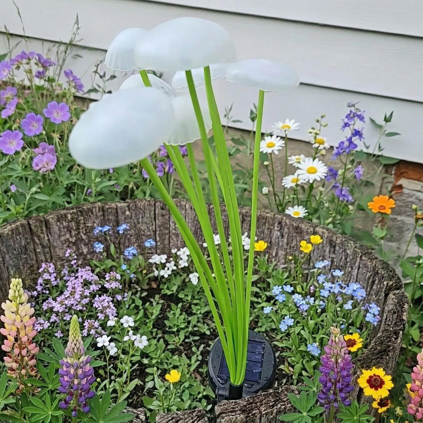 Solar Mushroom Garden Lights - Waterproof LED Firefly Swaying Pathway Decor
