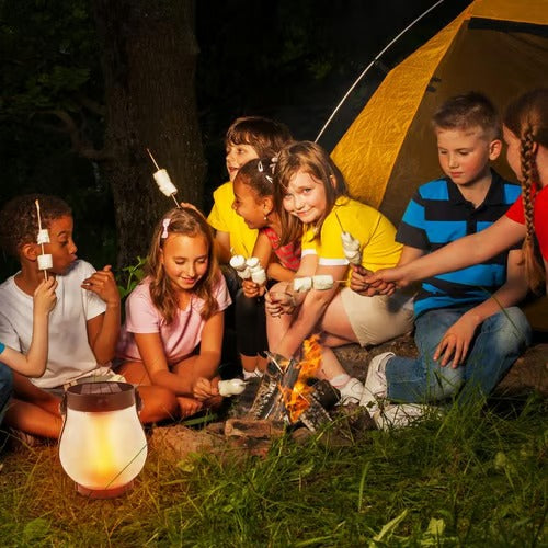 LumaFlare Dancing Flame Solar Lanterns - Weatherproof LED Fire Effect Outdoor Light