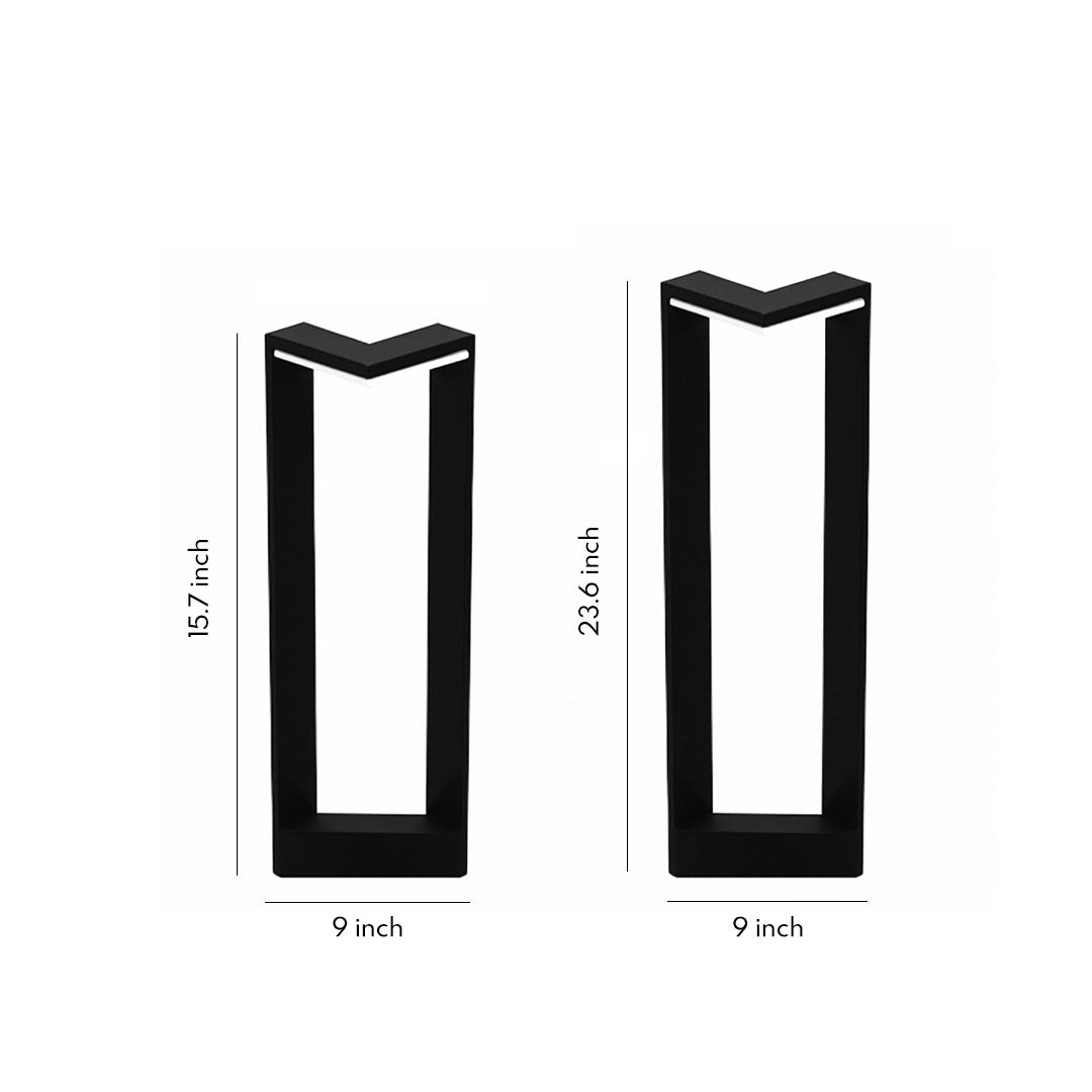 Modern Square LED Bollard Light - IP65 Waterproof Outdoor Path Lamp - Stainless Steel Landscape Lighting