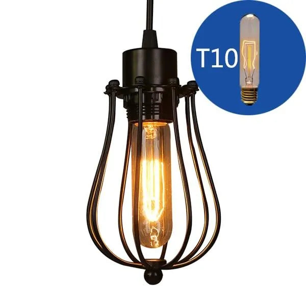 Elegant Steampunk Lamp - Wrought Iron Industrial Edison Pendant Light