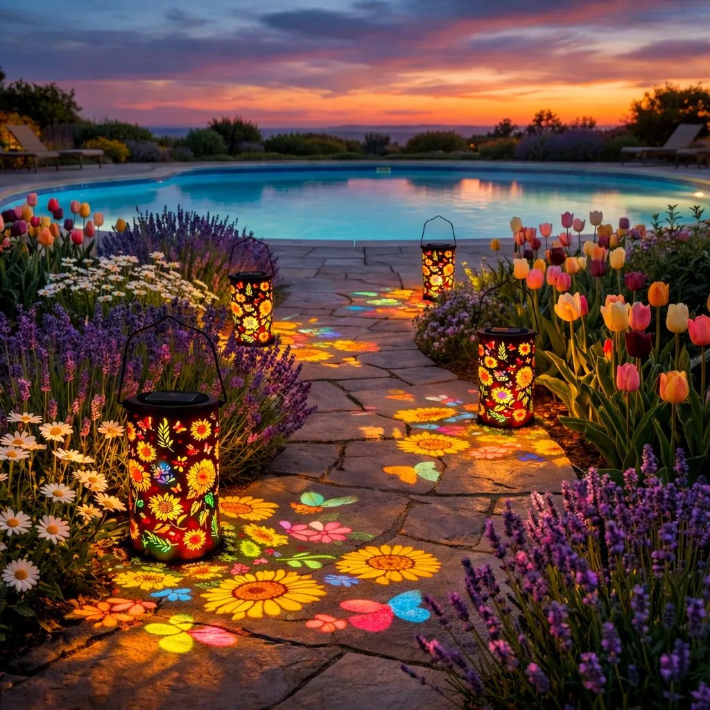 Sunflower Glow: Solar-Powered Garden Lantern