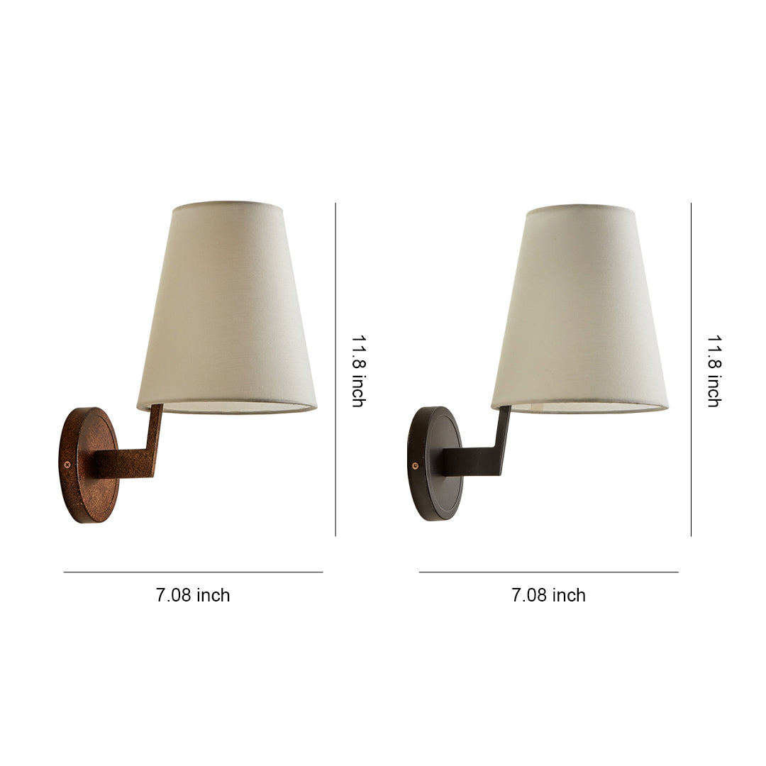 Vintage Wall Light – Modern Literary Iron & Beige Fabric Sconce