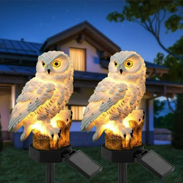 Owl-Shaped Decorative Solar Lamp - Resin Animal Garden Stake Light | Waterproof LED Pathway Landscape Sconce
