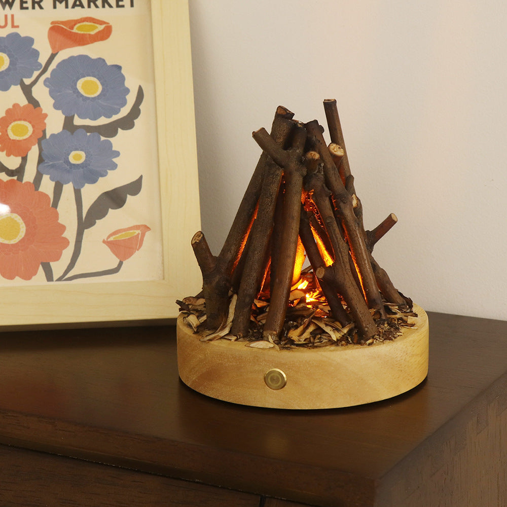 Portable Outdoor Branch Bonfire Lamp | Rechargeable Handcrafted Ambient Night Light