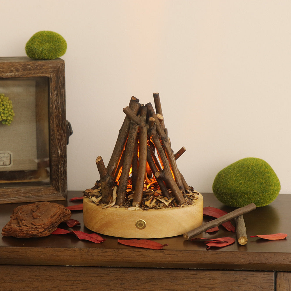 Portable Outdoor Branch Bonfire Lamp | Rechargeable Handcrafted Ambient Night Light