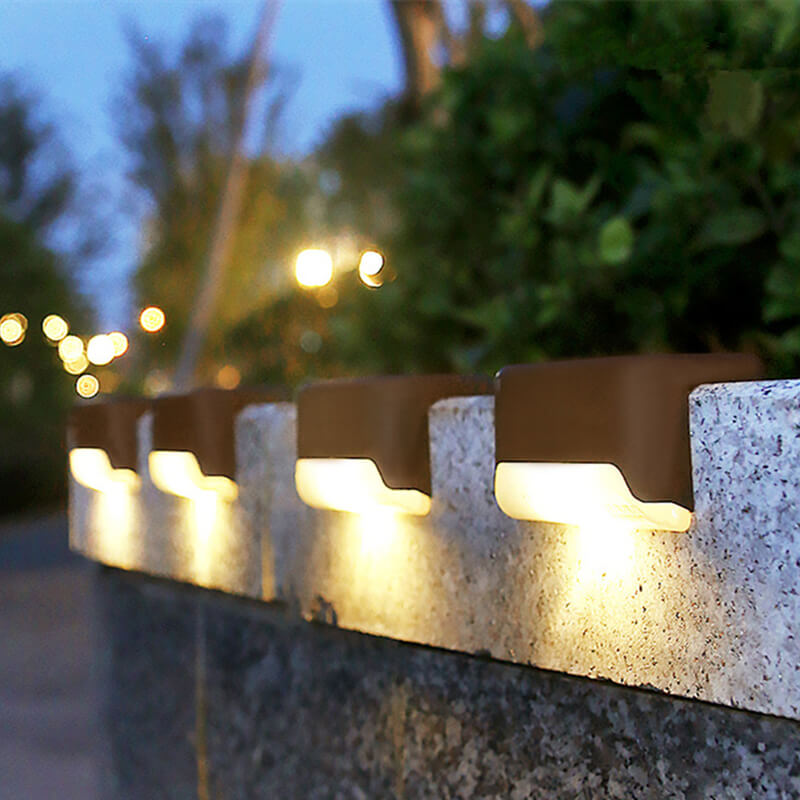 Solar Deck Lights Outdoor (16 PCS) - Waterproof Step & Fence LED Accent Lamp | Auto On/Off Patio Stair Sconce | Warm White