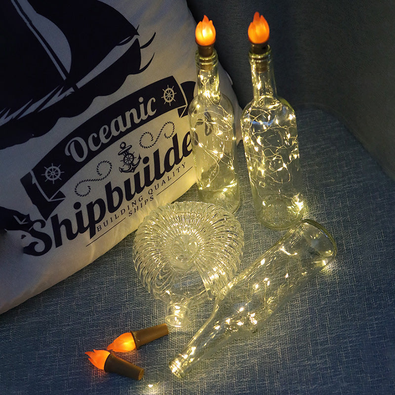 Wine Bottle Lights with Cork - 20 LED Waterproof Copper Wire String | Battery Operated Under-Glow Cork Light | Warm White & RGB