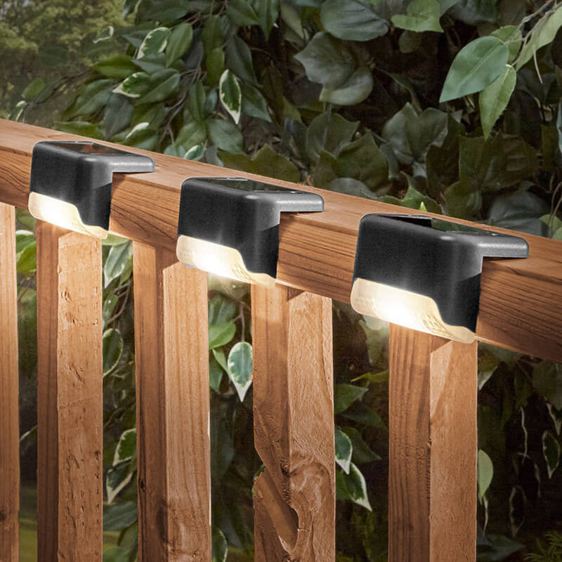 Solar Deck Lights Outdoor (16 PCS) - Waterproof Step & Fence LED Accent Lamp | Auto On/Off Patio Stair Sconce | Warm White