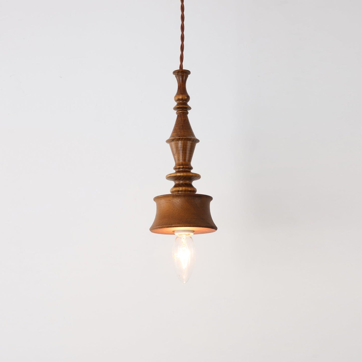 Sumally Pendant Light - Handcrafted Walnut Wood Pendant | Artisanal Geometric Wooden Hanging Light